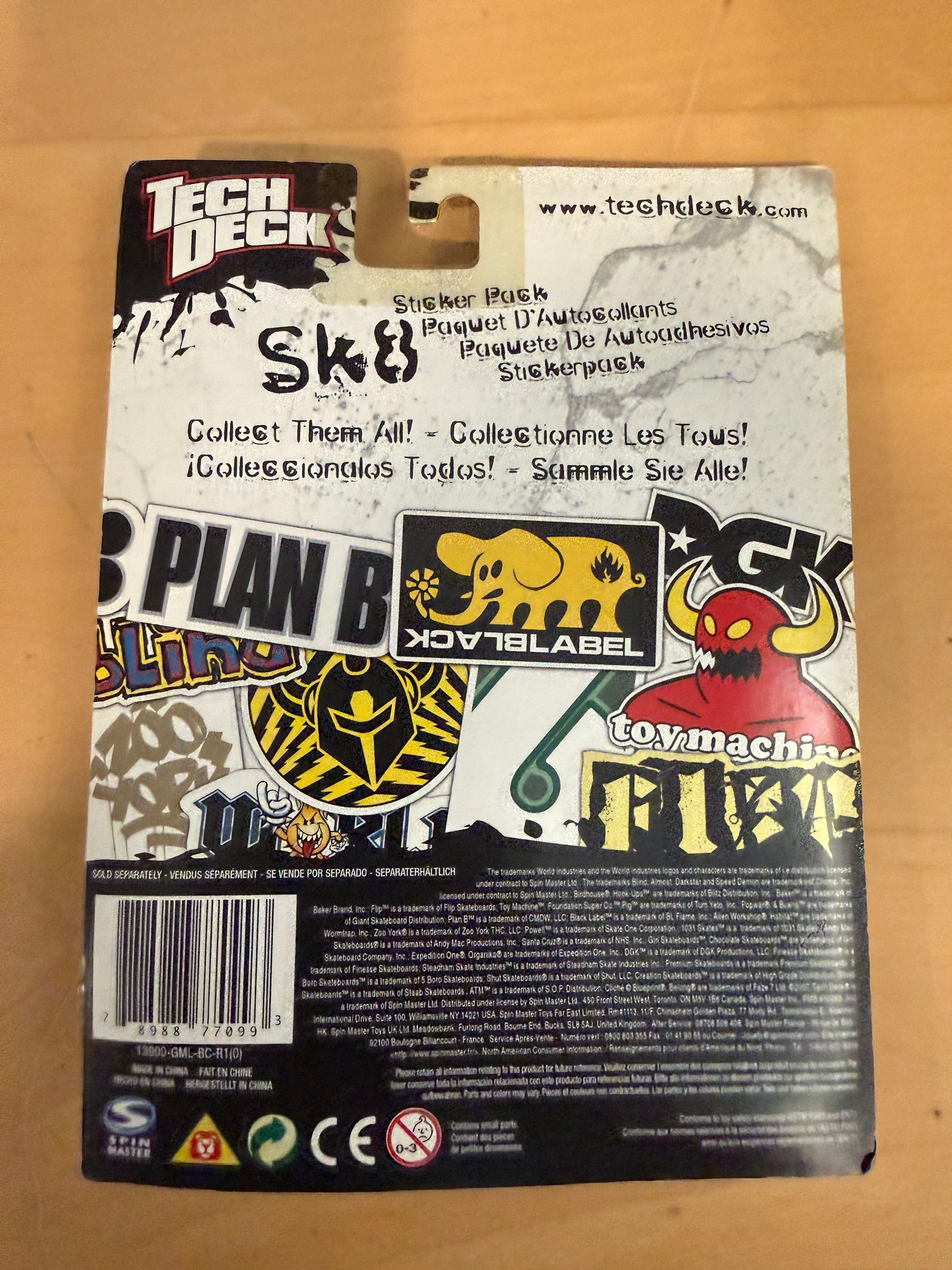 Vintage Tech Deck 96mm Toy Machine Board + Sticker Pack | Sealed