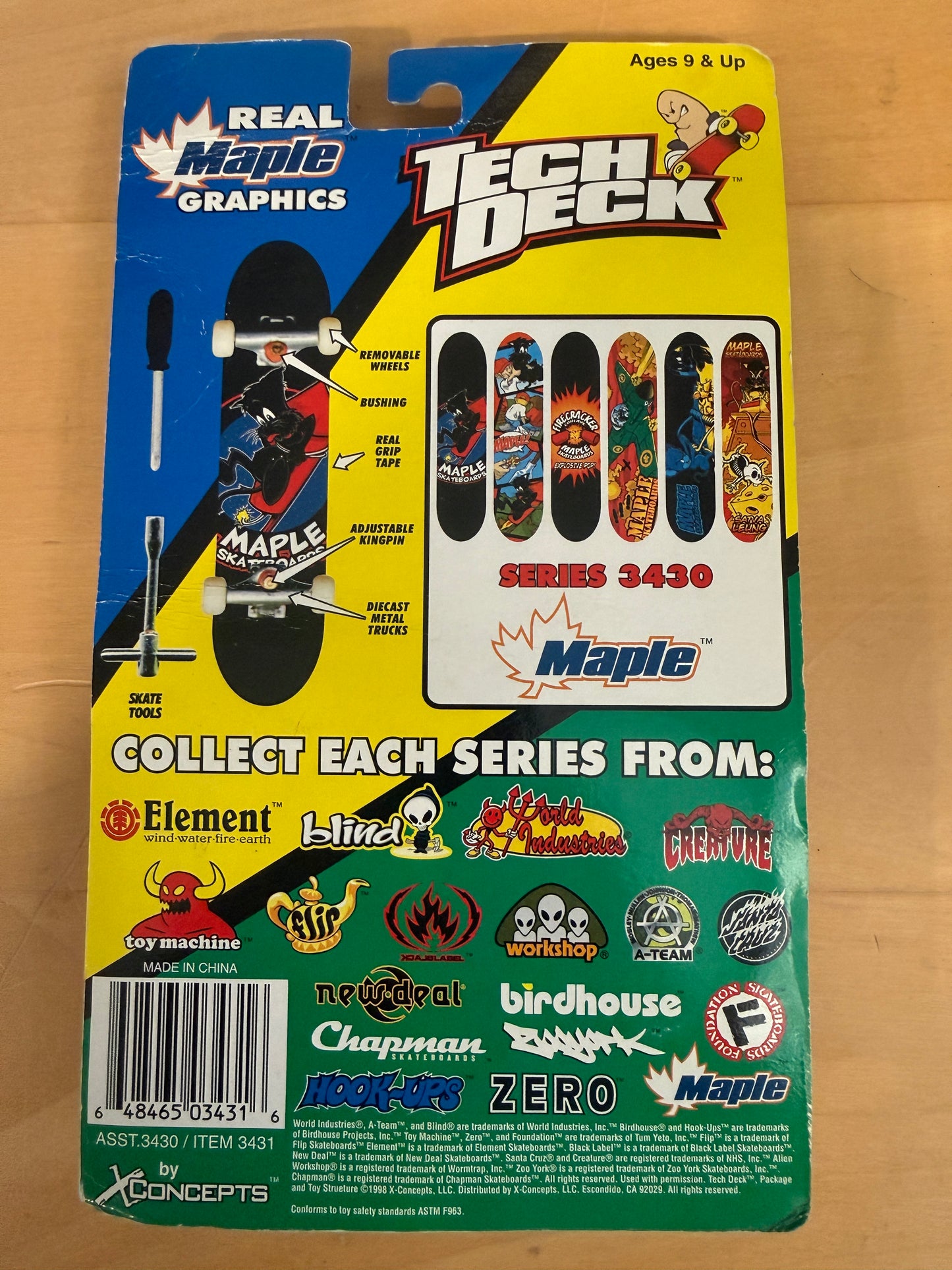Tech Deck G3 Maple Board (1998) – Vintage Gen 3 Series 3430 | Sealed | VHTF