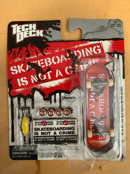 Vintage Tech Deck 96mm “Skateboarding Is Not a Crime” Board | Sealed