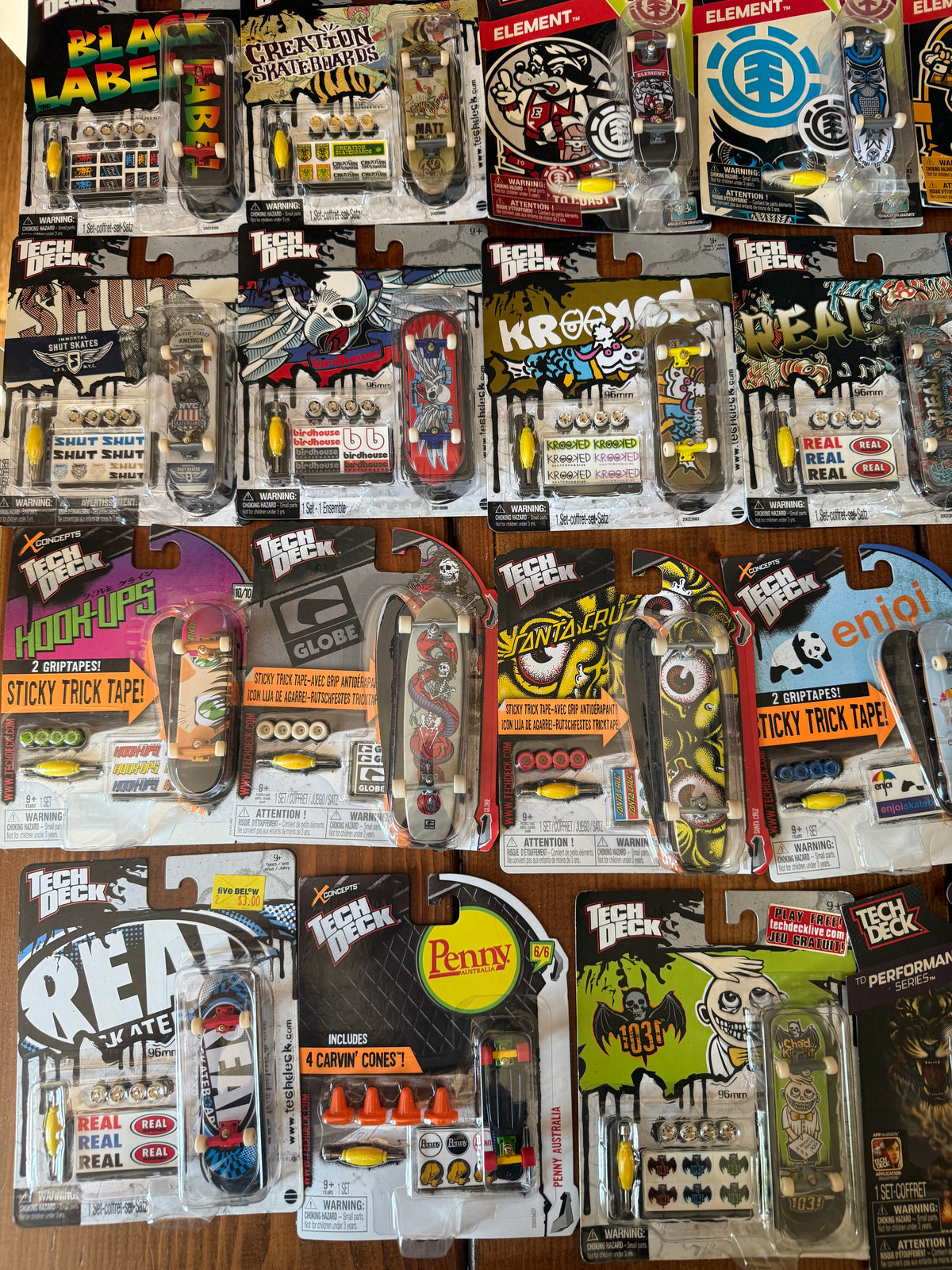 Vintage Tech Deck Lot 81 Fingerboards, Blackriver, Del Mar Pool, Handboard